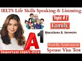 IELTS A1 Life Skills Speaking Listening Important Topic 2 Family UKVI 2024