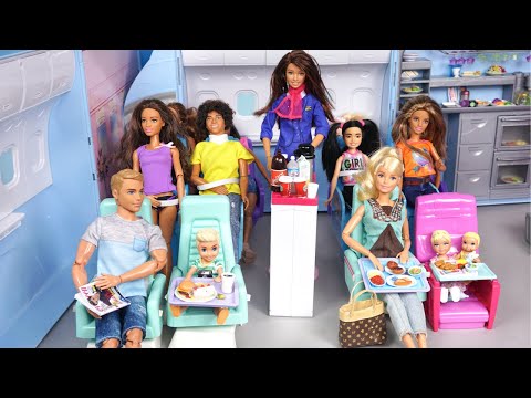 Barbie & Ken Family Airplane Travel Routine - Titi Toys