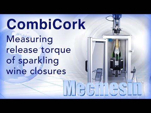 Measuring release torque of sparkling wine closures with a Mecmesin CombiCork and pneumatic clamps