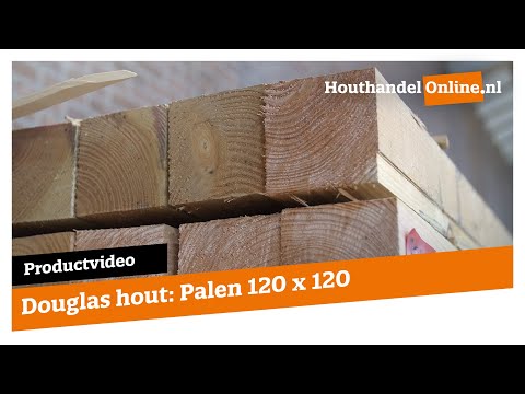 Paal Douglas hout 120x120mm fijnbezaagd  video