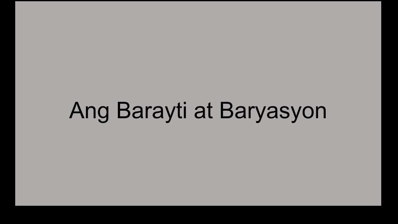 Putar video barayti at baryasyon ng Wika: Bilang Konsepto sekarang barayti at baryasyon ng Wika: Bilang Konsepto