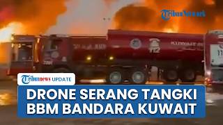 Bandara Kuwait Terbakar! Tanker Minyak Dihantam Drone, Api Membubung Tinggi
