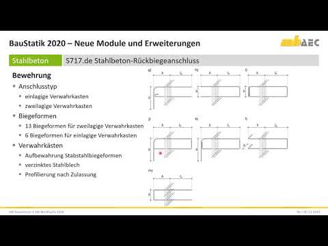 BauStatik 2020 - S717.de Stahlbeton-Rückbiegeanschluss