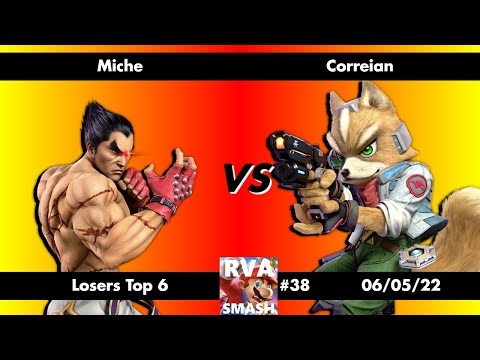 RVA Smash #38: Miche (Kazuya) vs Correian (Fox/Sheik) - Losers Top 6 - Smash Ultimate SSBU