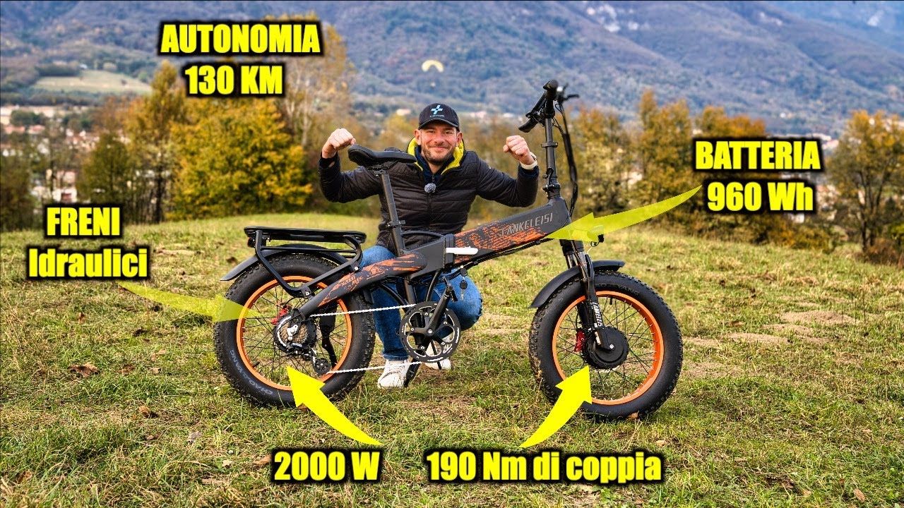 Bici Elettrica POTENTISSIMA, LEGALE a BASSO COSTO ! LANKELEISI X2000 MAX con doppio Motore da 1000W