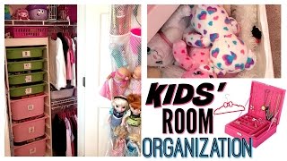 7 YEAR OLD'S SMALL BEDROOM ORGANIZATION &amp; STORAGE | FLOCKED HANGERS, STUFFED ANIMAL STORAGE &amp; MORE!