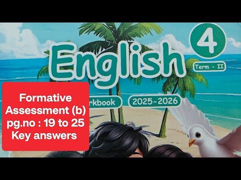 4th std Term-2 English workbook Formative Assessment (b) pg.no : 19 to 25 key answers...2025-26 