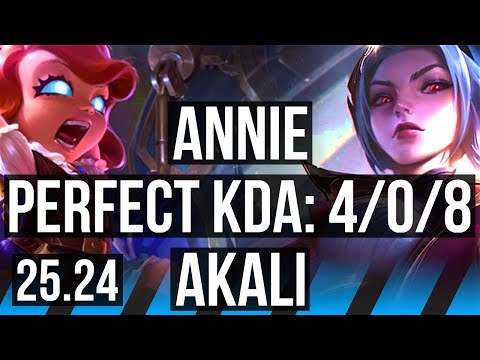 ANNIE vs AKALI (MID) | 4/0/8 | KR Master | 25.24