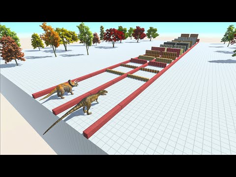 Dinosaur Race: Carnivore vs Herbivore Through Blocks - Animal Revolt Battle Simulator (Herover)