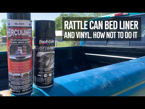 Herculiner Rattle Can Bed Liner And Dupli-Color Vinyl Spray on My Ford Ranger. How NOT To It 😆