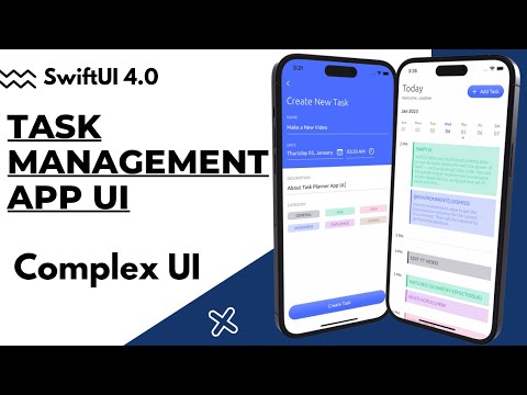 SwiftUI 4.0 - Task Management App UI - Complex UI - MVVM - Xcode 14 - SwiftUI Tutorials thumbnail