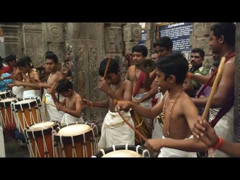 chendi melam (Kerala Drums music) in Chidambaram Natarajar Hindu temple, India