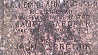 preview picture of video 'Catherine Ann McGregor Gravestone Comrie Perthshire Scotland'