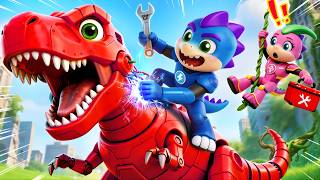Download lagu BOLT Fixes GIANT Robot T-Rex DINOSAUR! FLORA Is Surprised! | Dino Action Animation | DinoCrew mp3