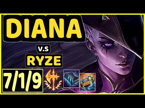 TINOWNS (DIANA) vs RYZE - 7/1/9 KDA MID CHALLENGER GAMEPLAY - BR