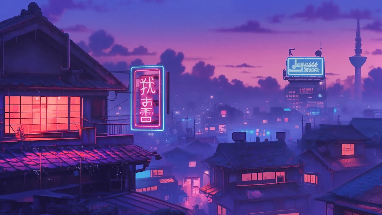1980s & 90s Lofi Hip Hop Beats 📼 Retro Vibes Nostalgic Japanese Town Ambience 🌆 Lofi Rain Playlist