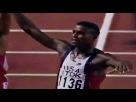 Carl Lewis sets new World 100m Record in World Champs Final in Tokyo 1991