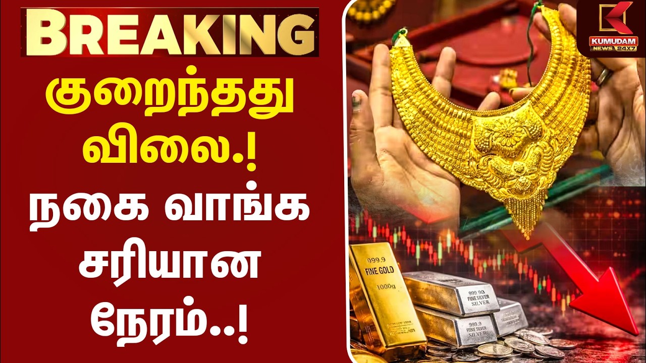 BREAKING : குறைந்தது விலை.! நகை வாங்க சரியான நேரம்..! | Today Gold Rate | Kumudam