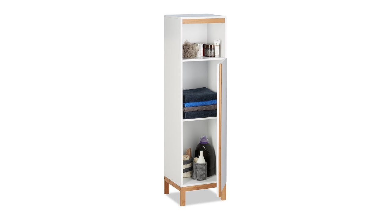 Badezimmerschrank Weiß & Bambus kaufen | relaxdays.de