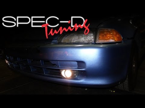 SPECDTUNING INSTALLATION VIDEO: 1992 - 1995 HONDA CIVIC 4 DOOR FOG LIGHT KITS