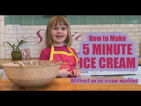 Make 5 Minute Chocolate Ice Cream Without an Ice Cream Machine with 4 Year Old Susie