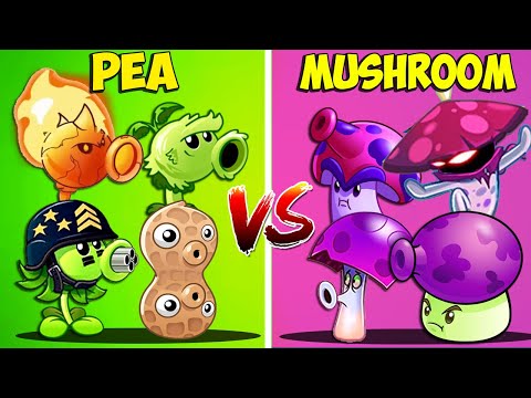 Team 4 MUSHROOM vs PEA Plants - Who Will Win? - PvZ 2 Team Plant vs Team Plant