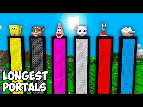 I found LONGEST PORTALS OF SPONGEBOB TALKING TOM ANGELA HANK AND PATRICK MR KRABS in Minecraft