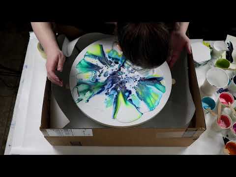 (452) GORGEOUS Cells!! Hybrid Dutch Pour and Spinning Bloom / Fluid Acrylic Pouring Technique