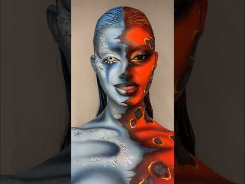 was meaning to post this yesterday but oh well.. ☀️🔥❄️🧊 #creativemakeup #heatmiser #snowmiser