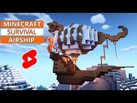 Minecraft Timelapse: Airship Survival Build #Shorts