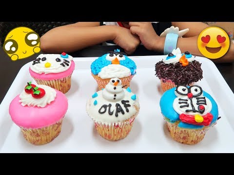 Enak!!! Cupcake Karakter Lucu | Kue Hello Kitty Doraemon Angry Birds & Kue Frozen Olaf