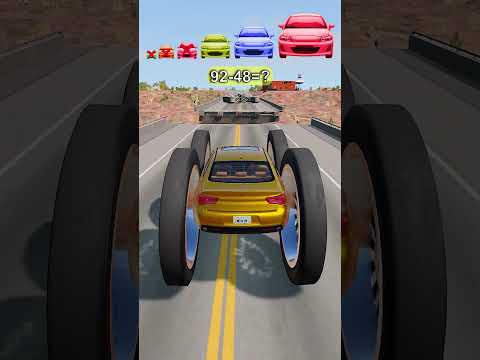 Big and Small Cars vs broken bridge – Who Will Survive?"|#shorts 23