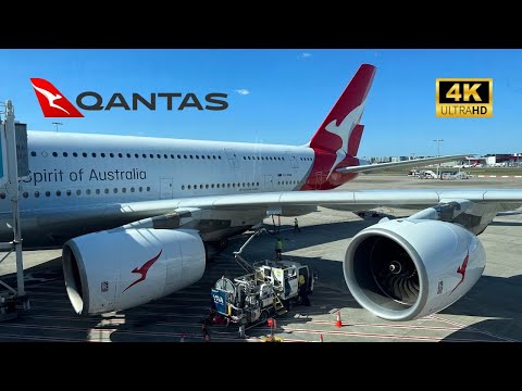 QANTAS A380 QF1 Economy Class - Sydney to London via Singapore, Qantas First Lounges (OCT 2023) (4K)