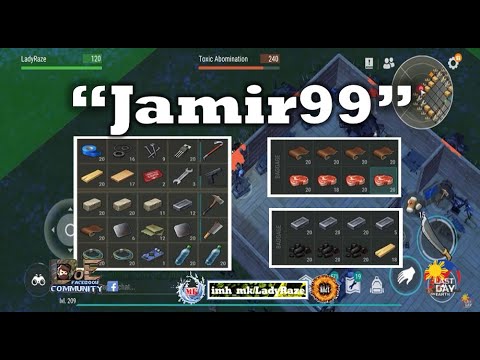 "Jamir99" using tanning rack to block  - Last Day On Earth: Survival