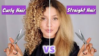 This is such a hair hack for straight hair without the heat | Curly hair to Straight Hair