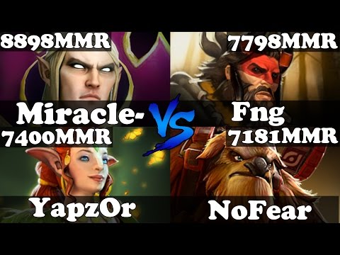 Dota 2 - Miracle- Invoker Road to 9k MMR and YapzOr vs Fng NoFear - Ranked Match Gameplay