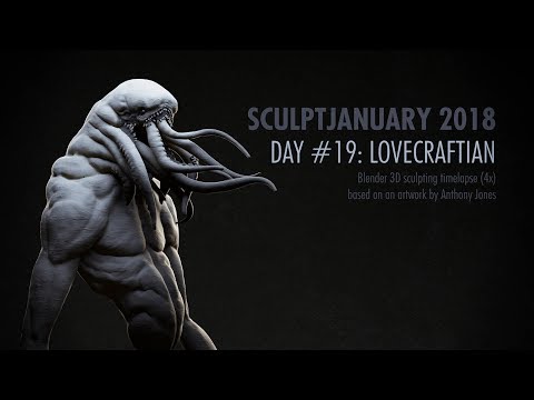 SculptJanuary | Day 19: Lovecraftian | Blender Sculpting Timelapse