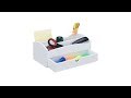 Bambus Schreibtisch Organizer Wei脽 aus