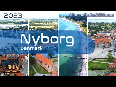 Nyborg From Above - 4K Aerial Drone - Nyborg Castle - Nyborg Church - 2023 Denmark