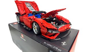 How to Build & Motorize LEGO Technic 42143 Ferrari Daytona SP3 Part 3 Lift Doors & Rear Hood (4K)