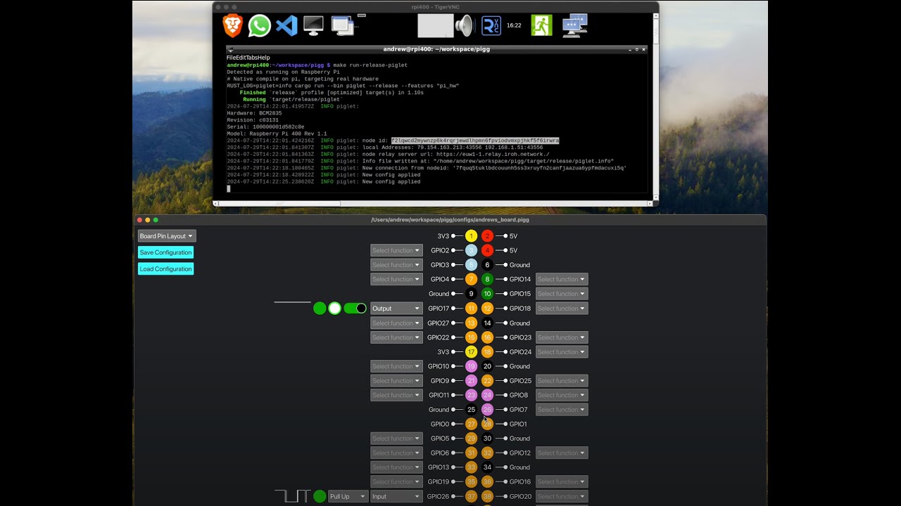 Remote GPIO from piggui to pigglet using Command Line option