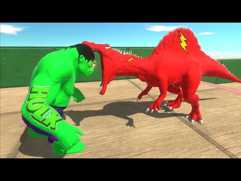 FLASH SPINOSAURUS DEATH RUN - ANIMAL REVOLT BATTLE SIMULATOR || tauPlays sims eps100