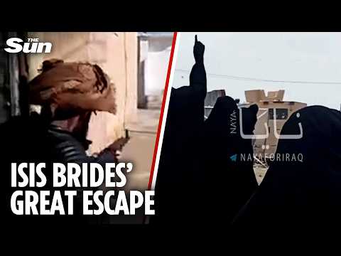 Shocking moment female terrorists dodge bullets to ESCAPE brutal Syrian prison camp