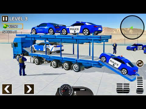 US Police Limo Car Transporter Simulator | Trailer Truck Driving 3D | Android Gameplay #1