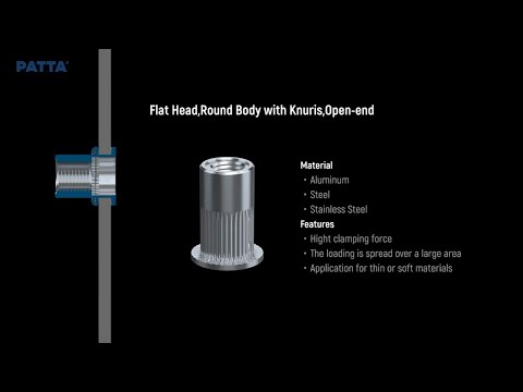 Cabeça Plana / Corpo Redondo com Estrias / Ponta Aberta