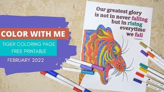 Color With Me: Tiger Coloring Page Free Printable PDF