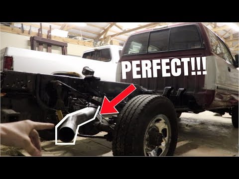 FULL STRAIGHT PIPE EXHAUST KIT INSTALLED ON THE 12 VALVE CUMMINS!!!