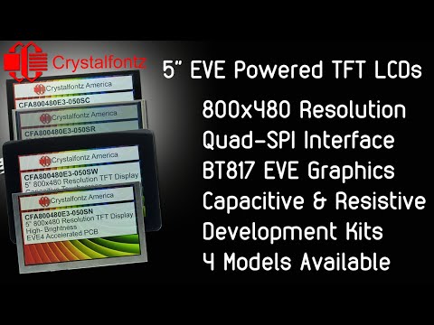 See all 4 versions of this 5-inch EVE powered TFT LCD display module in action.