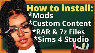 How to Install Mods, UNzip RaR & 7z Files+More in 2022-The sims 4
