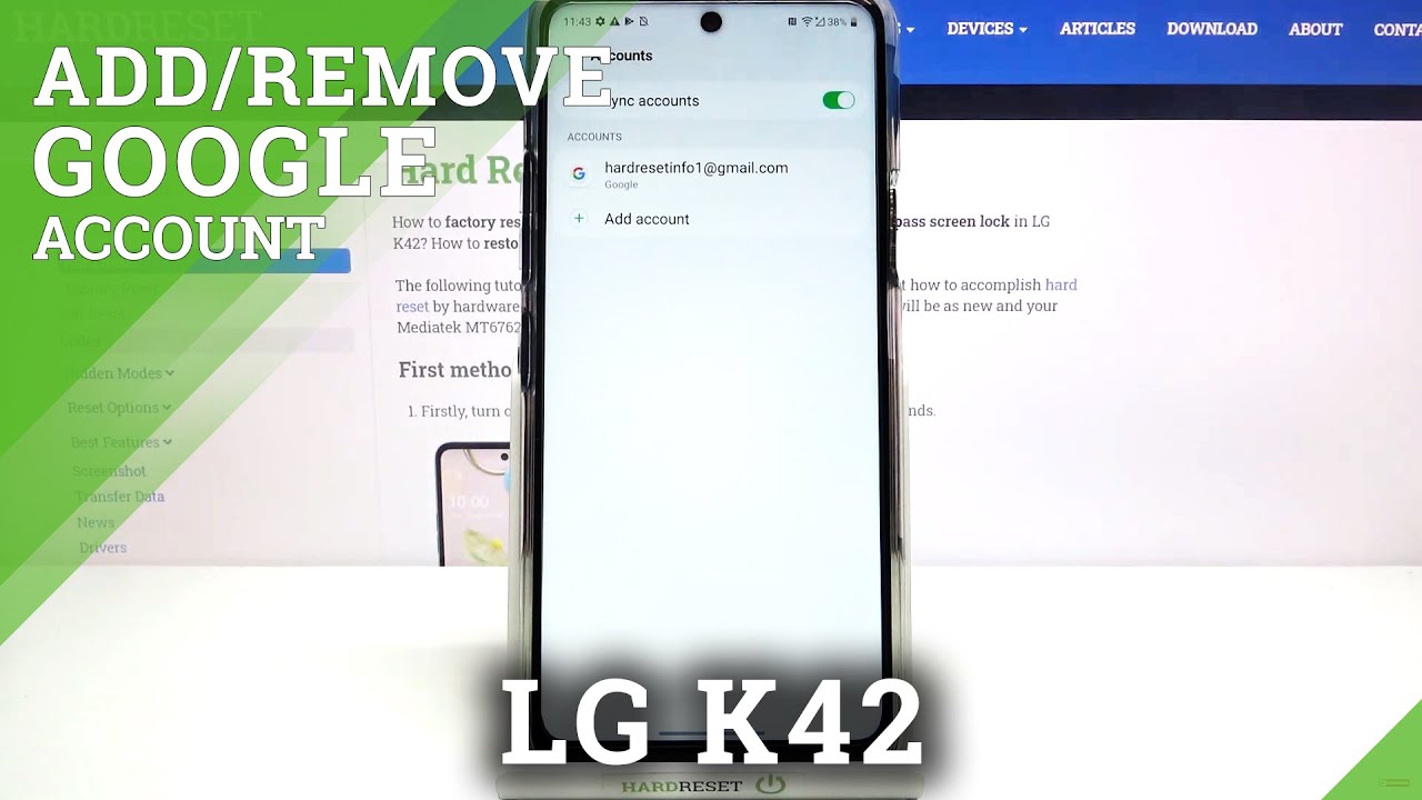How to Manage Google Account in LG K42 - Add or Remove Google User